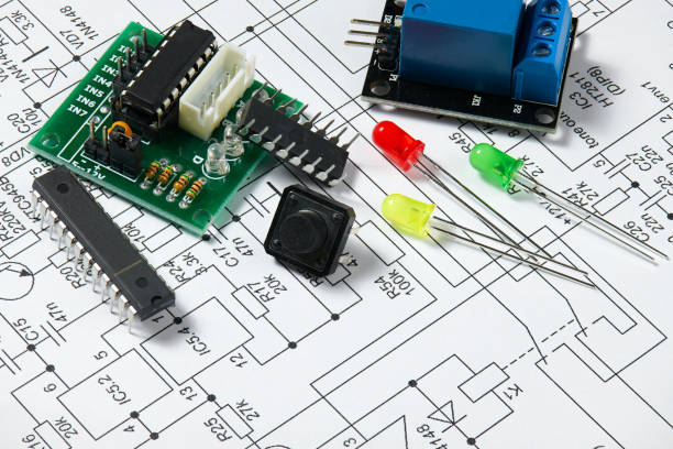 istock closeup of electronic component, unit, part, radio equipment and digital microchip - DIY kit for learning, training and development of electric circuits 1180756637