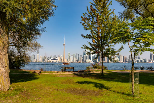 istock Toronto skyline seen from Toronto Islands across the harbour 1180757885
