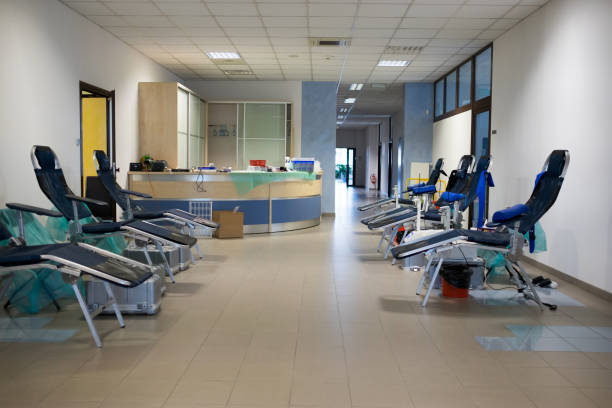 istock Empty hall of blood donation department 1180759173