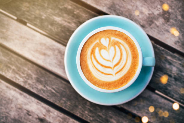 istock Fresh flavored coffee art on wooden background. 1180762182