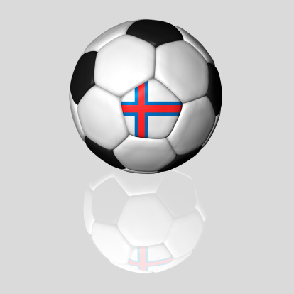 A 3D render of a Iceland soccer football ball on a white background