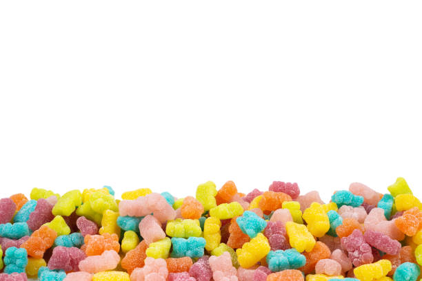 istock Jelly sweats bears isolated on white background. Frame. Copy space. 1180764852