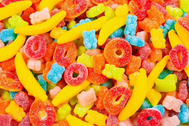 istock Assorted gummy candies. Top view. Jelly  sweets. 1180764870
