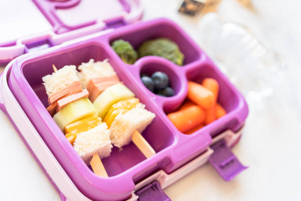 istock Healthy school lunch with kebab sandwich and vegetables 1180768225