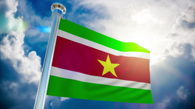 4K Suriname Flag - Loopable stock video