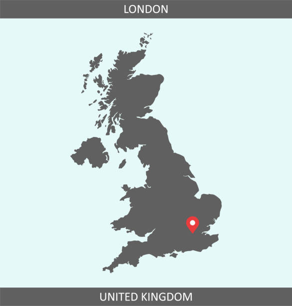 Vector map of UK with capital city location London for educational use Printable outline vector map of United Kingdom (Great Britain) for educational purposes. The map is accurately prepared by a map expert. nottinghamshire map stock illustrations
