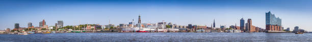 Hamburg - Germany Panorama of the skyline of Hamburg elbphilharmonie photos stock pictures, royalty-free photos & images