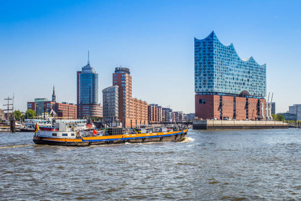 Hamburg - Germany Skyline of Hamburg with the Elbphilharmonie hamburg stock pictures, royalty-free photos & images
