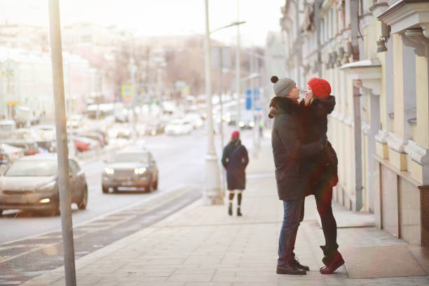 istock Young couple walking through the winter 1180774801