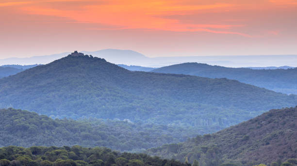 istock Orange Sunrise over Cevennes national park 1180776337