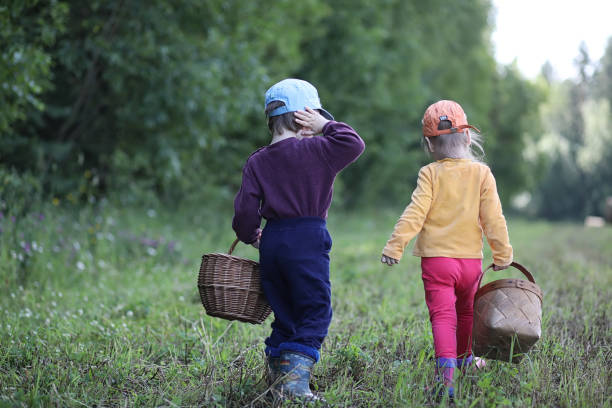 istock Children go to the forest for mushrooms 1180777251