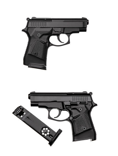 istock Pneumatic pistol isolated on white background. 1180777719