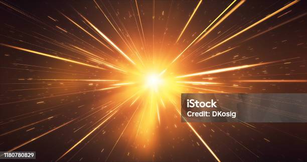 Abstract Glowing Gold Streaks Background Glitter Sparkler Christmas High Speed Light Speed Stock Photo - Download Image Now
