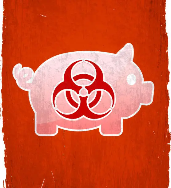 Vector illustration of H1N1 Swine Flu on royalty free vector Background