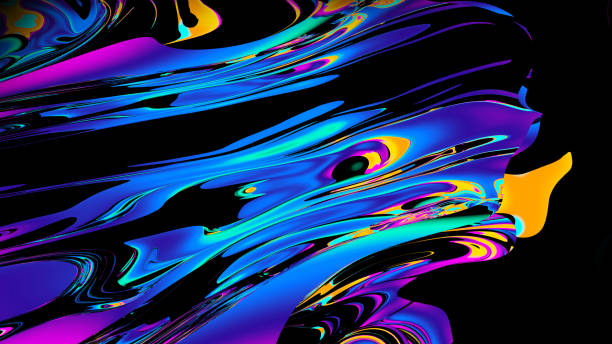 istock Abstract shapes, holographic, fluid and liquid colors, trendy gradients, 3d render 1180781409