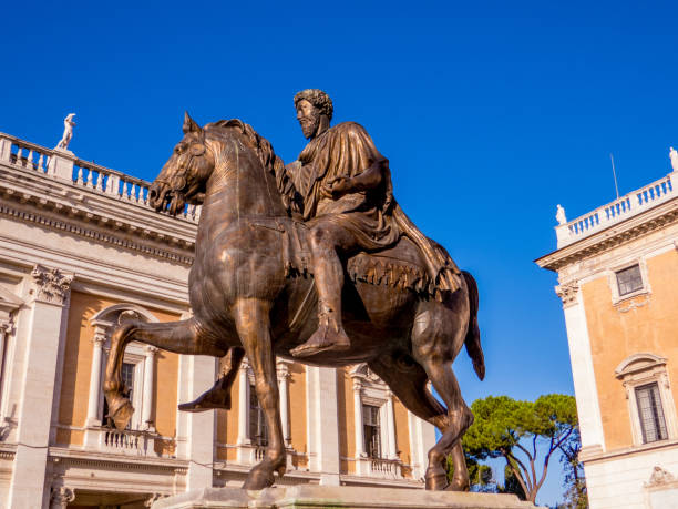 istock Equestrian Statue of Marcus Aurelius, Capitoline Hill, Rome, Italy 1180785638