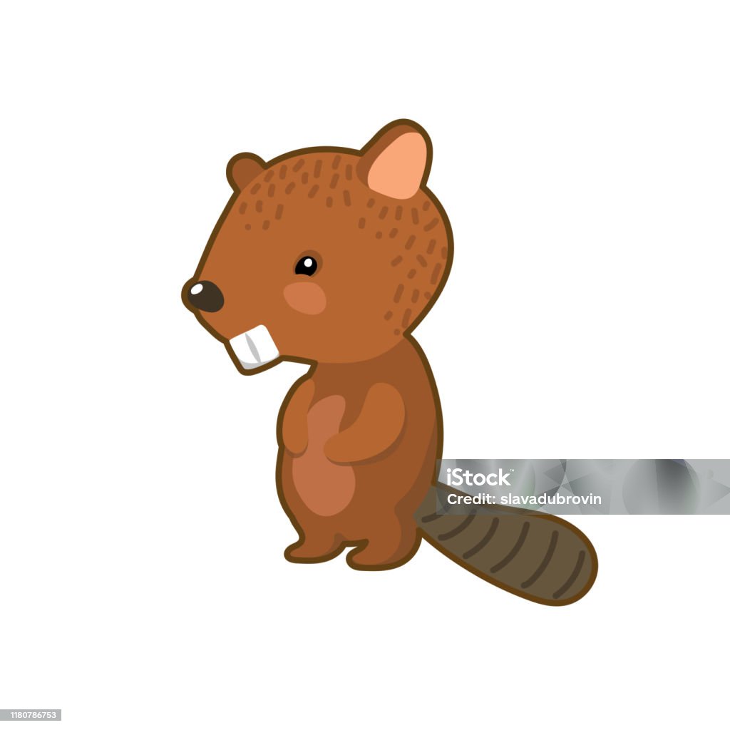 Hình Minh Họa Vector Hải Ly Đáng Yêu Trên Nền Trắng Biểu Tượng ...
