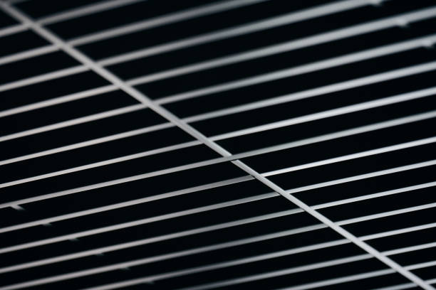 istock Office grille ceiling. Modern black metal grille ceiling, suspended covering. Abstract design texture. 1180793598