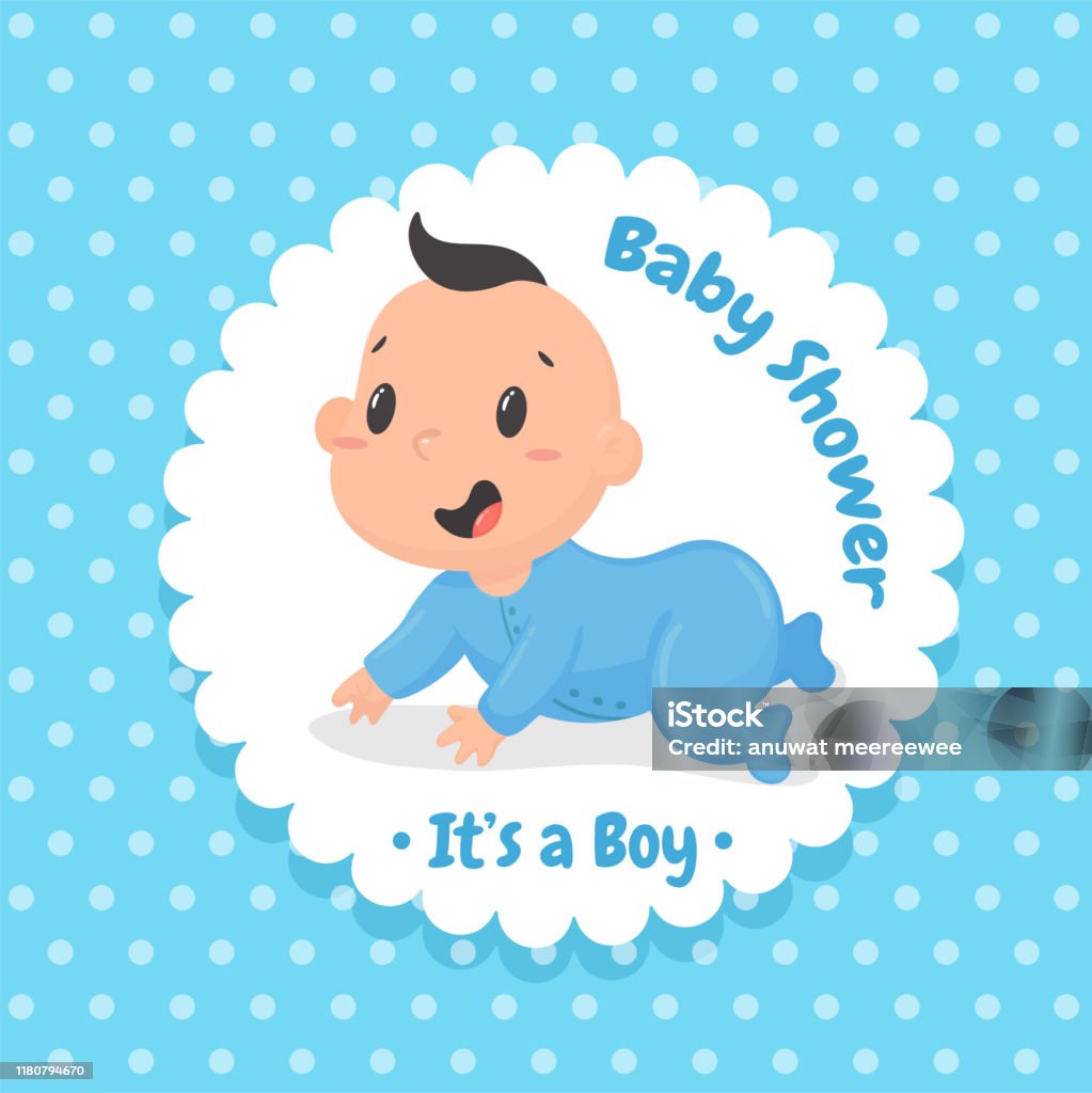 Motivatie Basistheorie barbecue Baby Douche Ontwerp De Baby Jongen Gecrawld Gelukkig En De Boodschap Baby  Shower Stockvectorkunst en meer beelden van Achtergrond - Thema - iStock