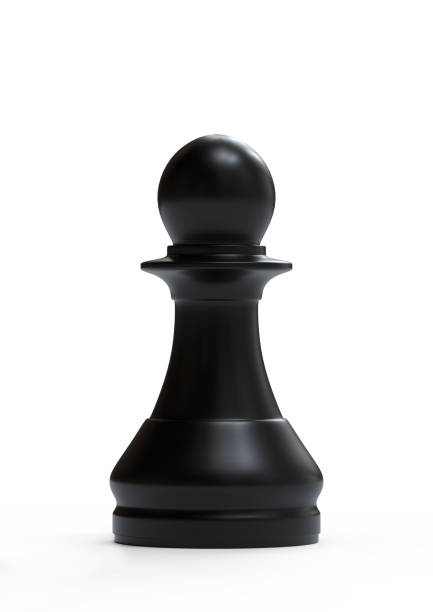 istock Black pawn chess piece isolated on white background 1180798323