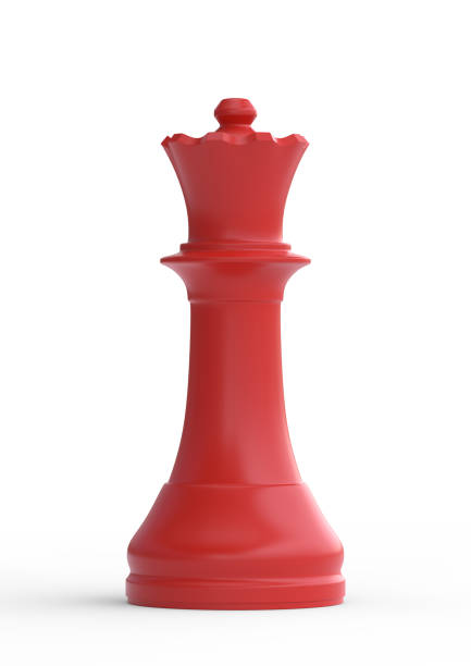 scacchi regina rossa su sfondo bianco - regina di scacchi foto e immagini stock
