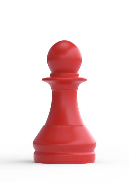 istock Red pawn chess piece isolated on white background 1180798351