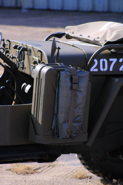 Cerny, France. Military vehicle. 13 October 2019 :
Jeep Ford GPA Preston 44 used during the Second World War by the US Army. Model restored to tow airplanes in airfields. jeep 4x4 off road vehicle world war ii stock pictures, royalty-free photos & images