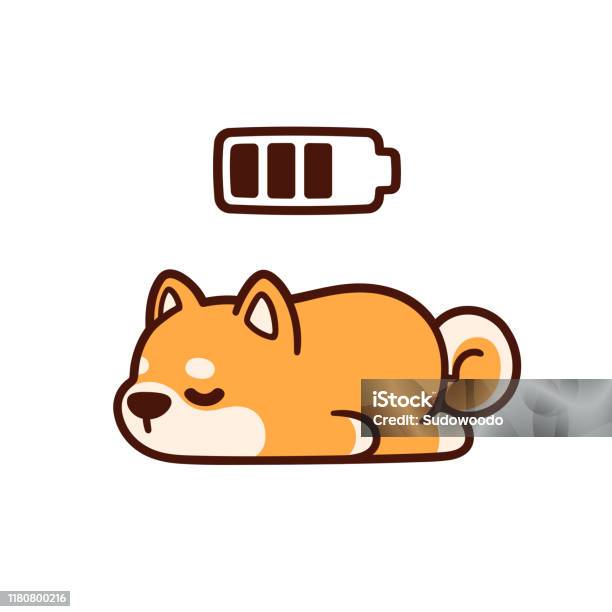 Cute Cartoon Sleeping Dog Stock Illustration - Download Image Now - Dog,  Shiba Inu, Relaxation - iStock