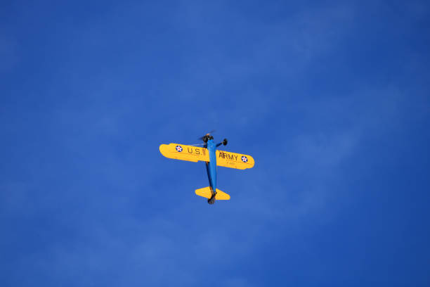 13 October 2019 :Biplane performing aerobatics. Used for air shows because very light and handy.