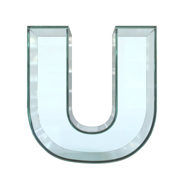 istock Glass font 3d rendering, letter U 1180801512