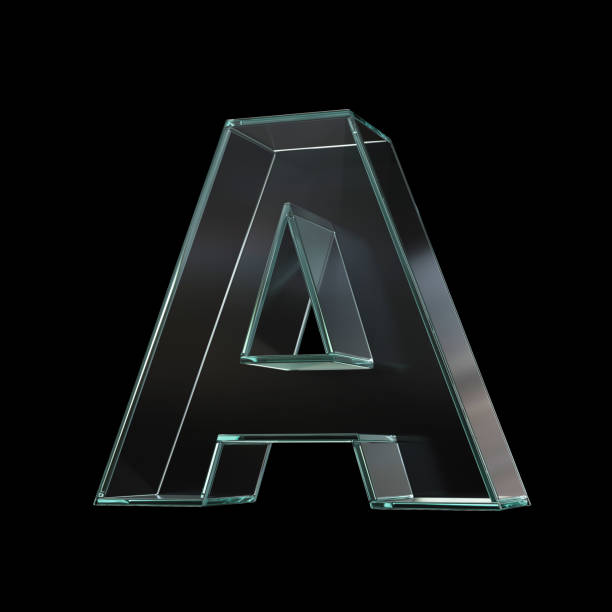 istock Glass font 3d rendering, letter A 1180801592