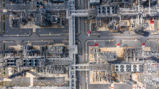 istock Aerial view oil refinery, refinery plant, refinery factory. 1180802483