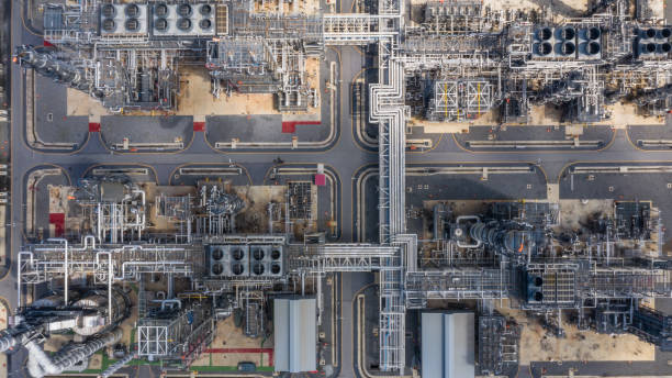 istock Aerial view oil refinery, refinery plant, refinery factory. 1180802484