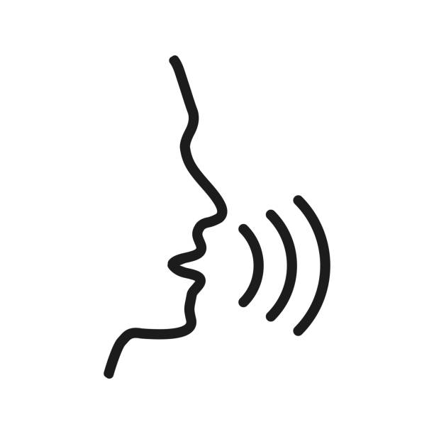 사람들이 말하고, 말하기 - 스톡 벡터 - human mouth audio stock illustrations