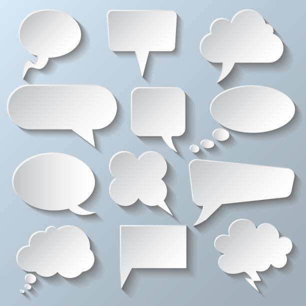 Set different white empty speech bubble, chat sign - stock vector Set different white empty speech bubble, chat sign - stock vector thinking bubble cartoons stock illustrations