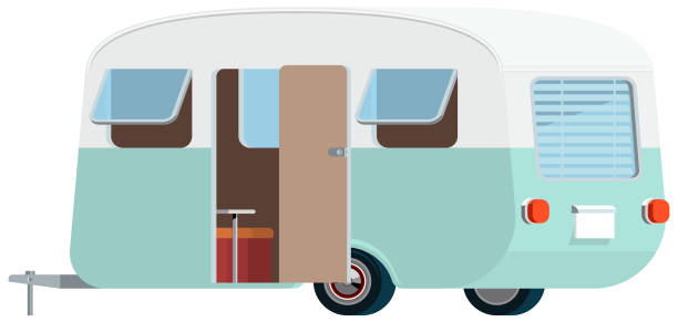 Caravan Vector Cute Vector Caravan trailer home stock illustrations