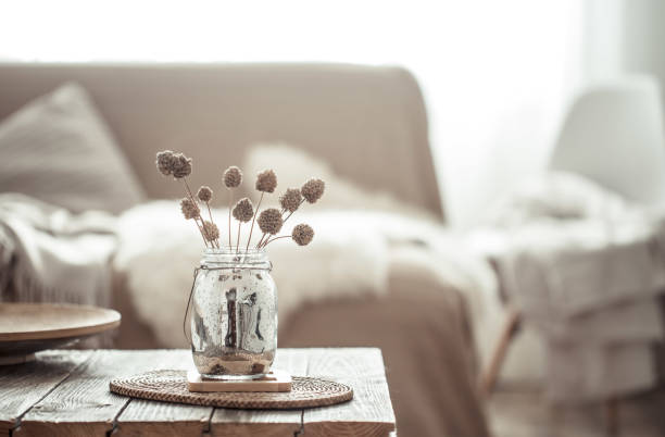 istock Cozy bright living room with sofa and pillows. 1180812962