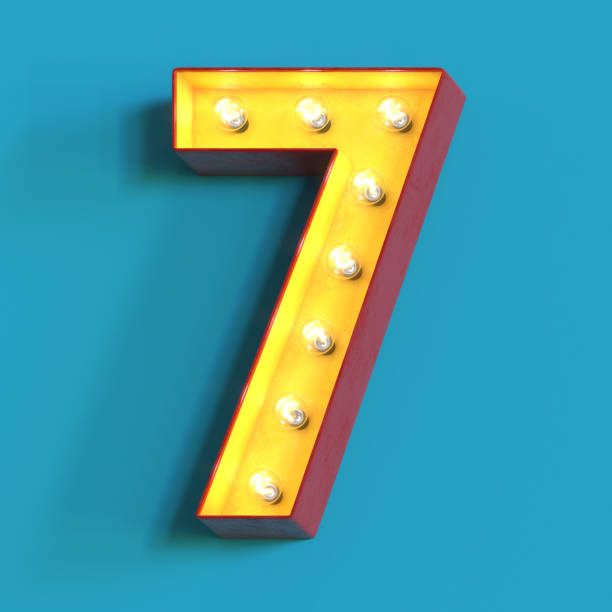 istock Light bulb glowing font,3d alphabet number 7 1180813807