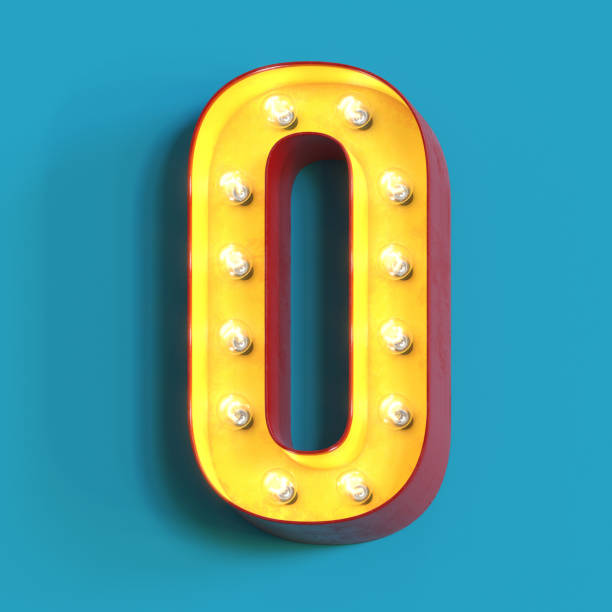 istock Light bulb glowing font,3d alphabet number 0 1180813818