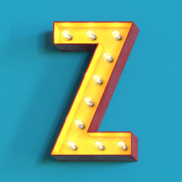 istock Light bulb glowing font,3d alphabet letter Z 1180814419