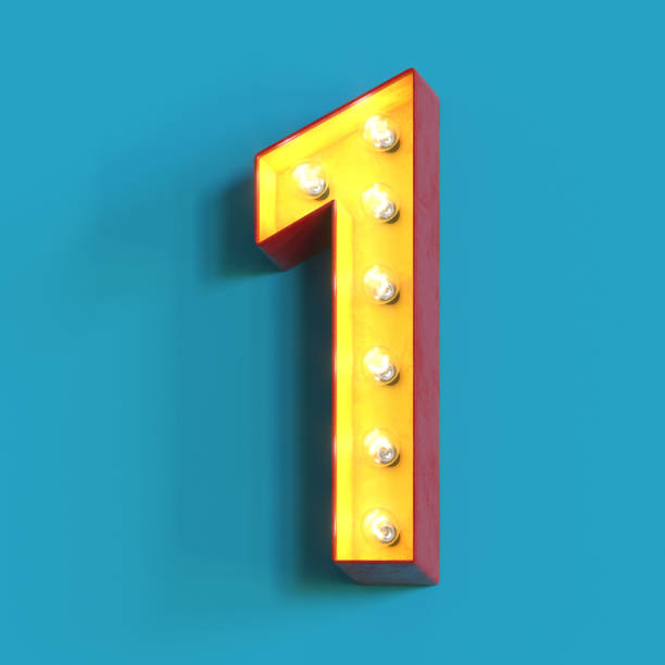 istock Light bulb glowing font,3d alphabet number 1 1180814454