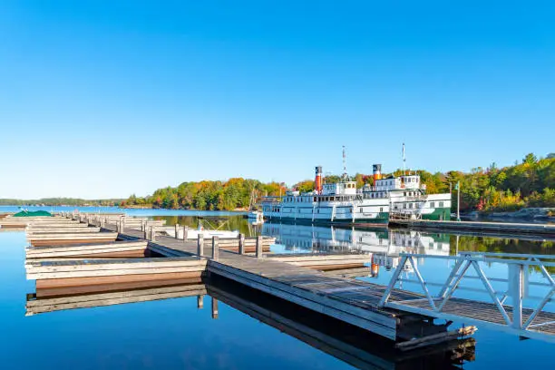 Photo of Steamship at Gravenhurst Harbour of Lake Muskoka in Ontario, Canada