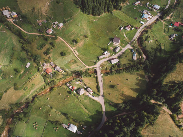 istock High Angle View Of Road Amidst Trees On Field 1180822240