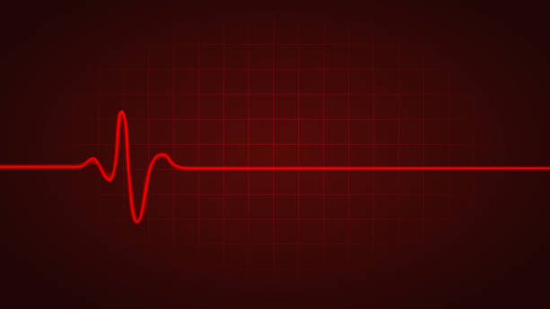 istock Red line show Heart rate while dead on chart of monitor. 1180824556