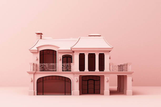 istock A pink house on pink background. 3d rendering 1180826058