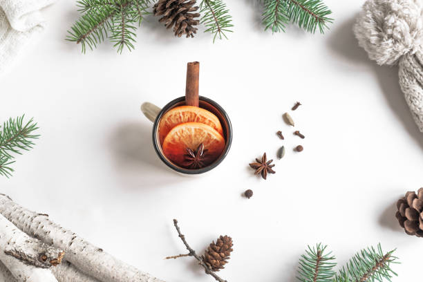 クリスマスの背景 - mulled wine christmas tea heat ストックフォトと画像