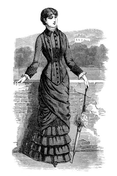 istock Victorian Fashion woman with umbrella 1180830814
