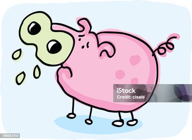Main Illustration De Dessin Animé De La Grippe Porcine Vecteurs libres de droits et plus d'images vectorielles de Antihygiénique