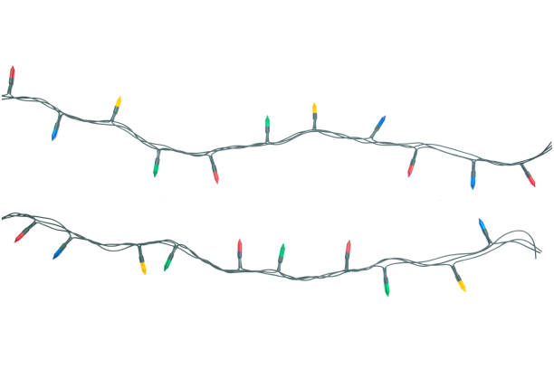 String of Christmas lights isolated on white background With clipping path