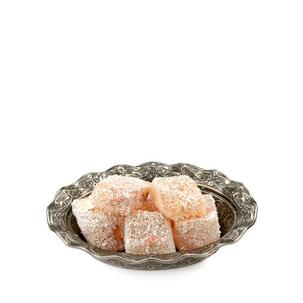 istock Turkish Delight on a vase isolated on white background. 1180833971